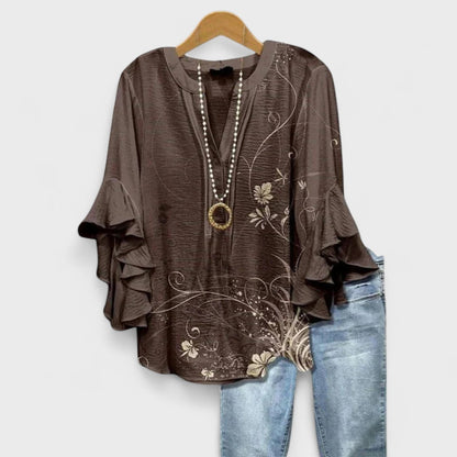 Kay | Womens Casual Relaxed Fit Short Sleeve Lightweight Blouse 4