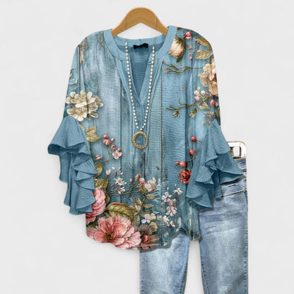 Kay | Womens Casual Relaxed Fit Short Sleeve Lightweight Blouse 7