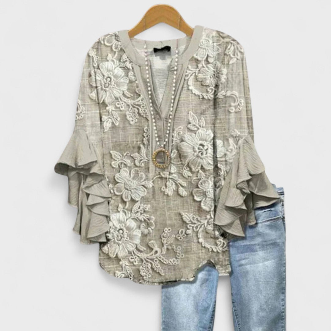 Kay | Womens Casual Relaxed Fit Short Sleeve Lightweight Blouse 8