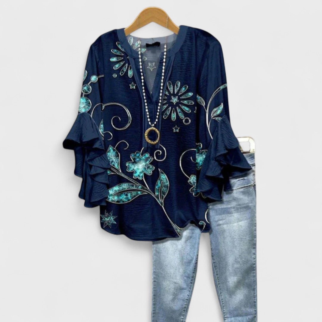 Kay | Womens Casual Relaxed Fit Short Sleeve Lightweight Blouse 10