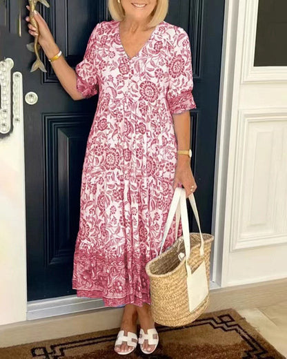 Keisha | Womens Wedding Guest Chiffon V-Neck Sleeveless Fitted Floral Maxi Dress 3