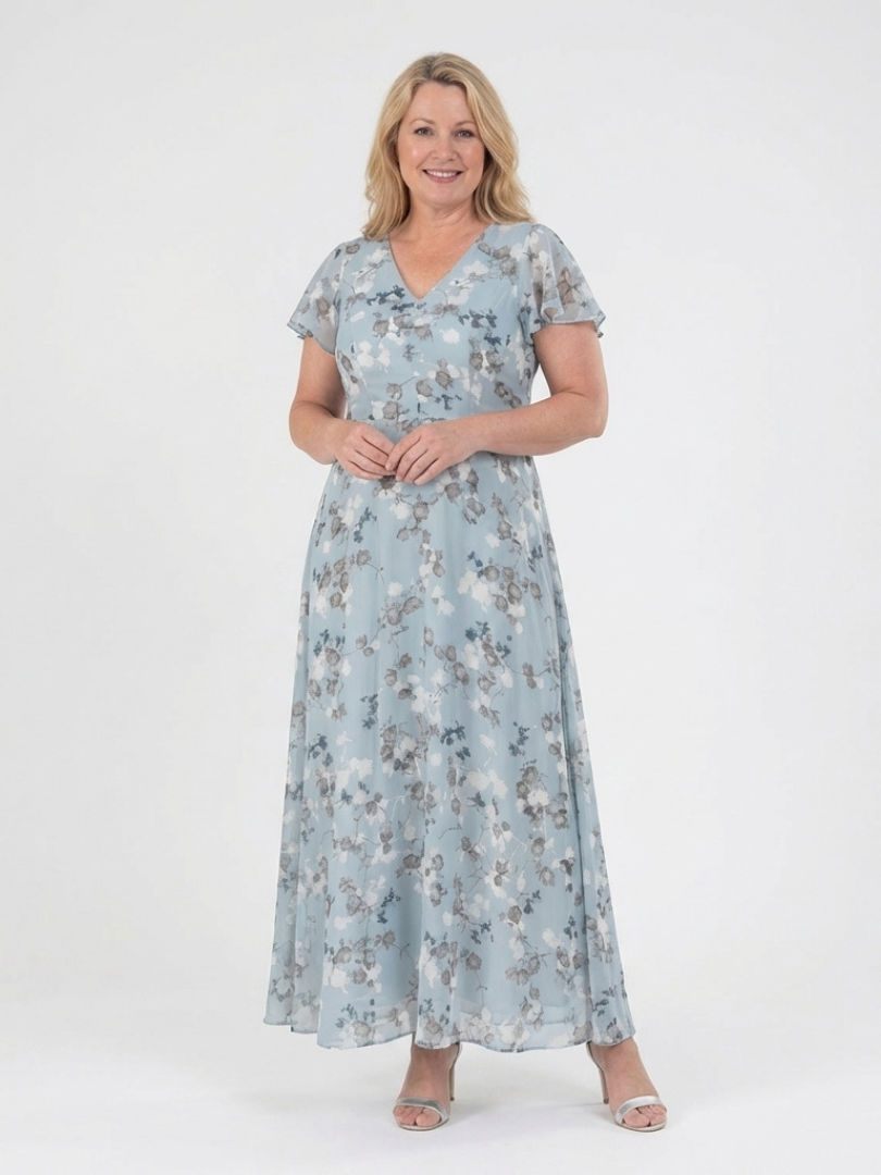 Knowledge | Womens Wedding Guest Chiffon Tiered Skirt Maxi Dress 2