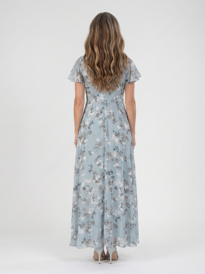 Knowledge | Womens Wedding Guest Chiffon Tiered Skirt Maxi Dress 3
