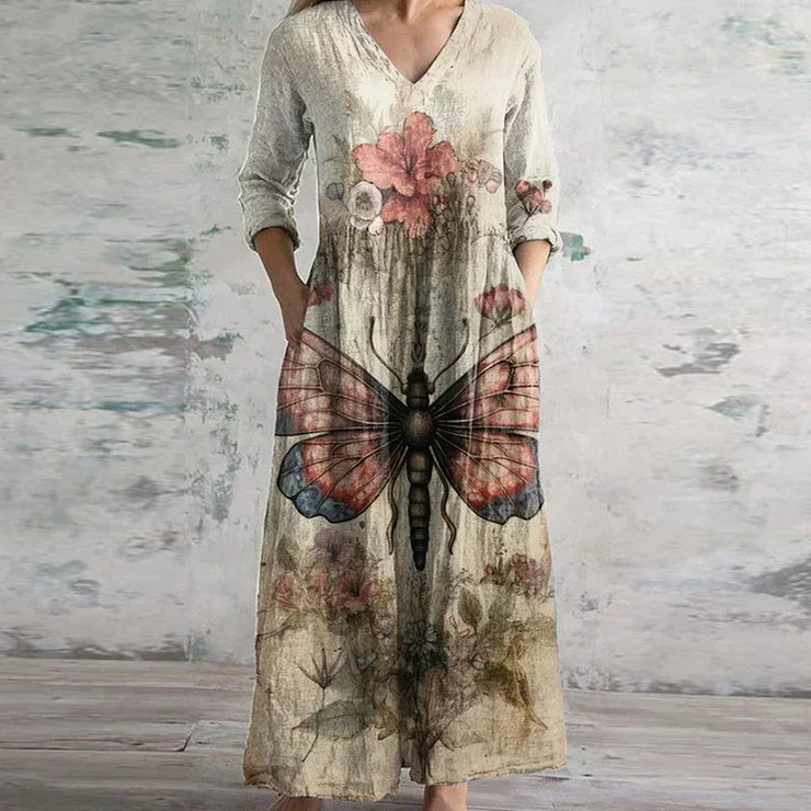 Kristen™ | Womens Wedding Guest Chiffon Cowl Neck Sleeveless A-Line Floral Maxi Dress 3