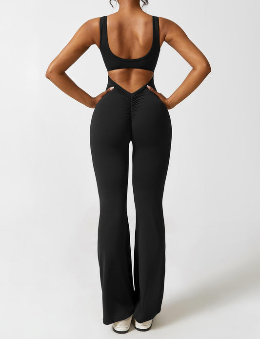 Liora | Women Flared Backless Jumpsuit Deep V-Neck Casual Stylish 1