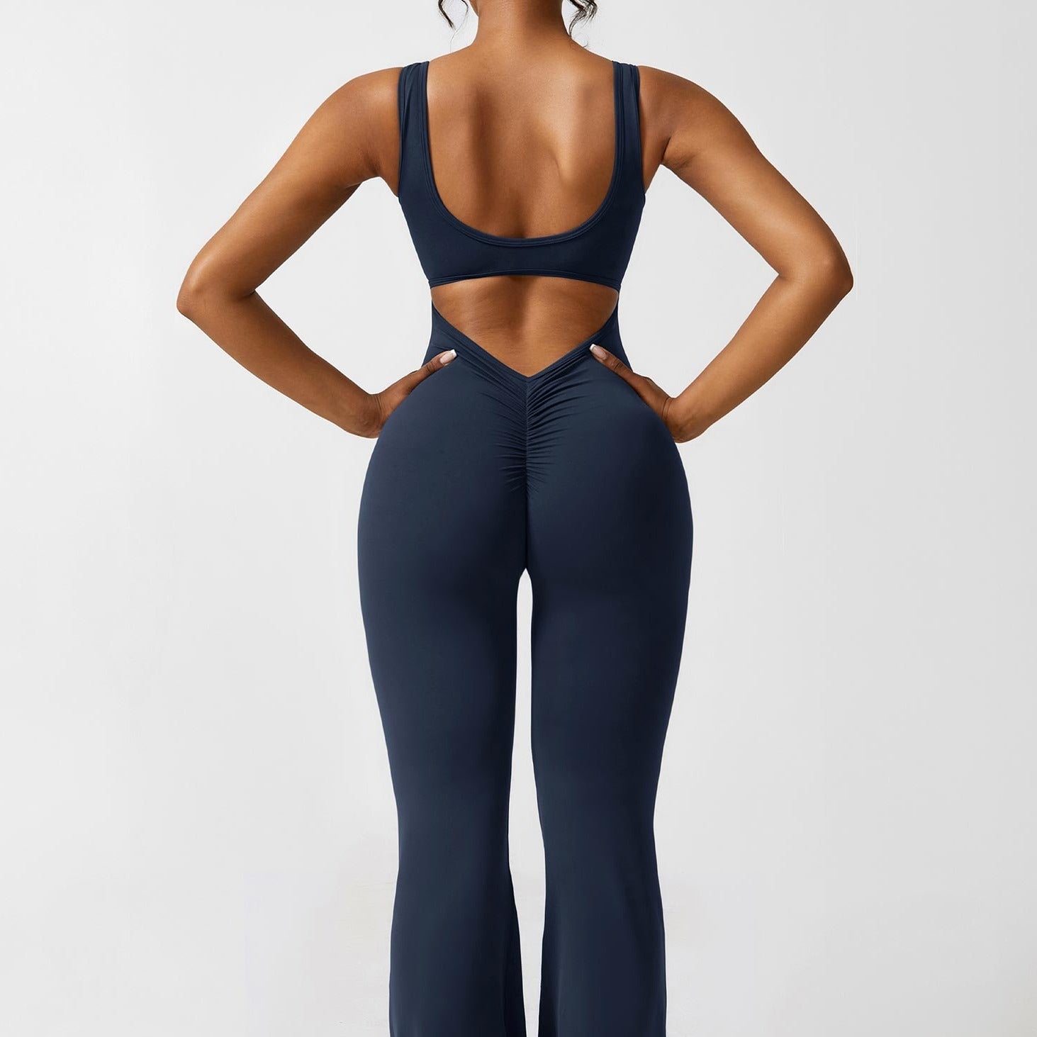 Liora | Women Flared Backless Jumpsuit Deep V-Neck Casual Stylish 2