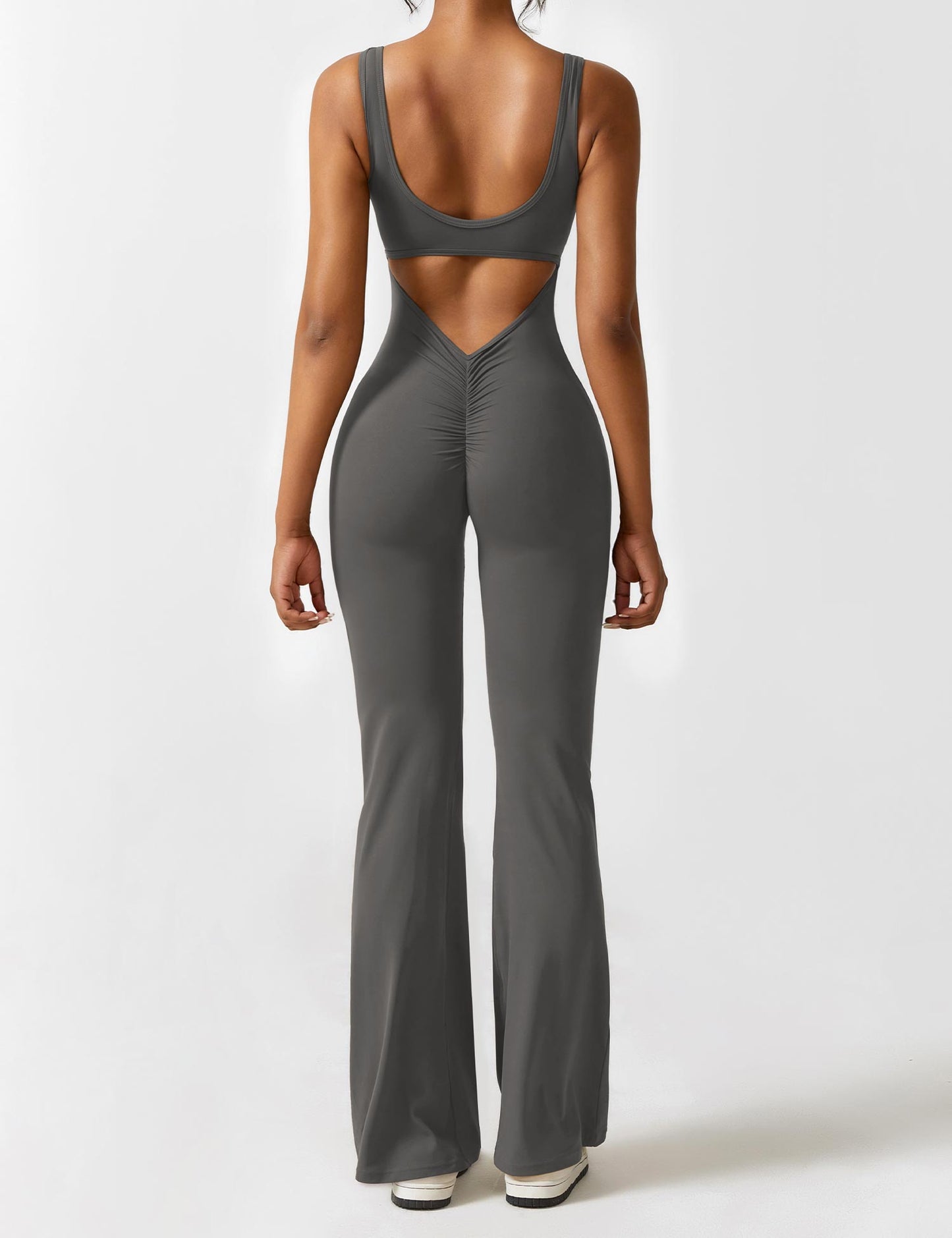 Liora | Women Flared Backless Jumpsuit Deep V-Neck Casual Stylish 11