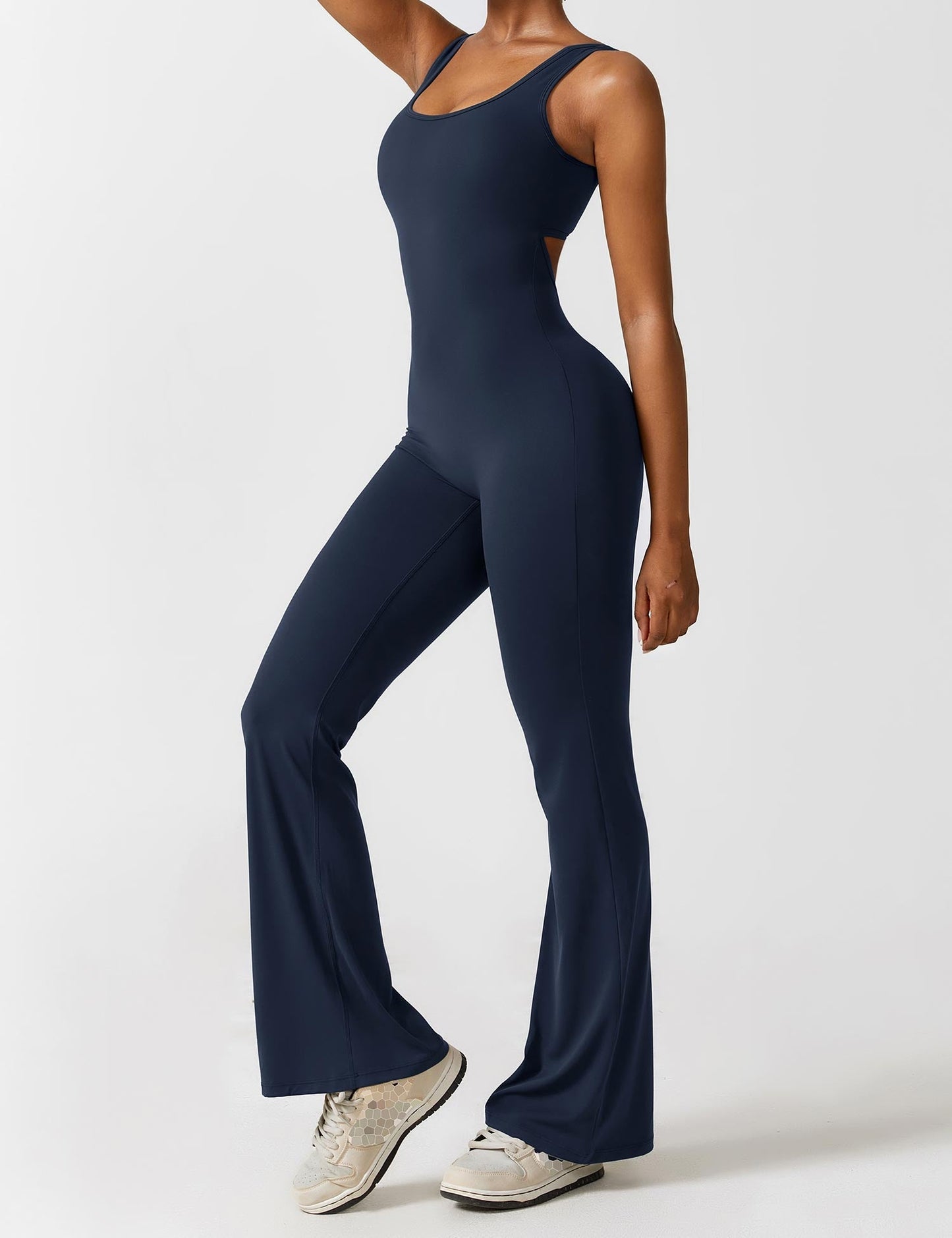 Liora | Women Flared Backless Jumpsuit Deep V-Neck Casual Stylish 6