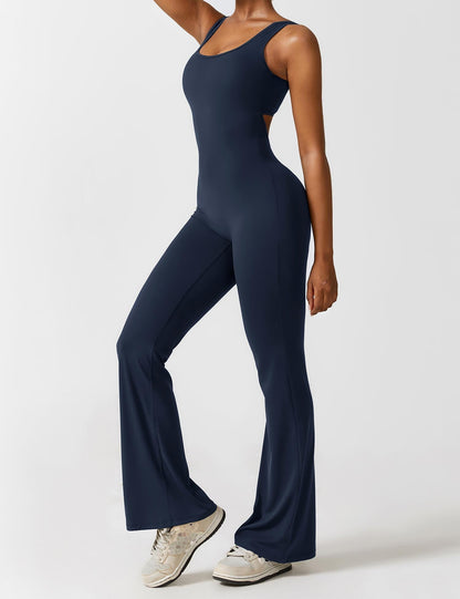 Liora | Women Flared Backless Jumpsuit Deep V-Neck Casual Stylish 6