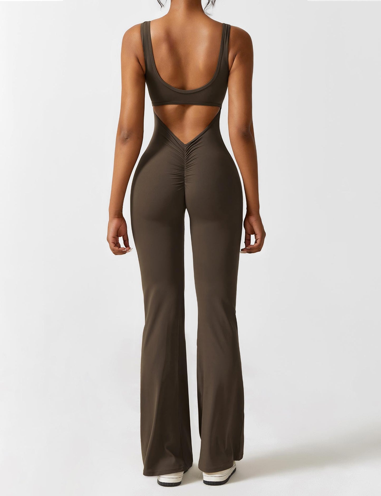 Liora | Women Flared Backless Jumpsuit Deep V-Neck Casual Stylish 9