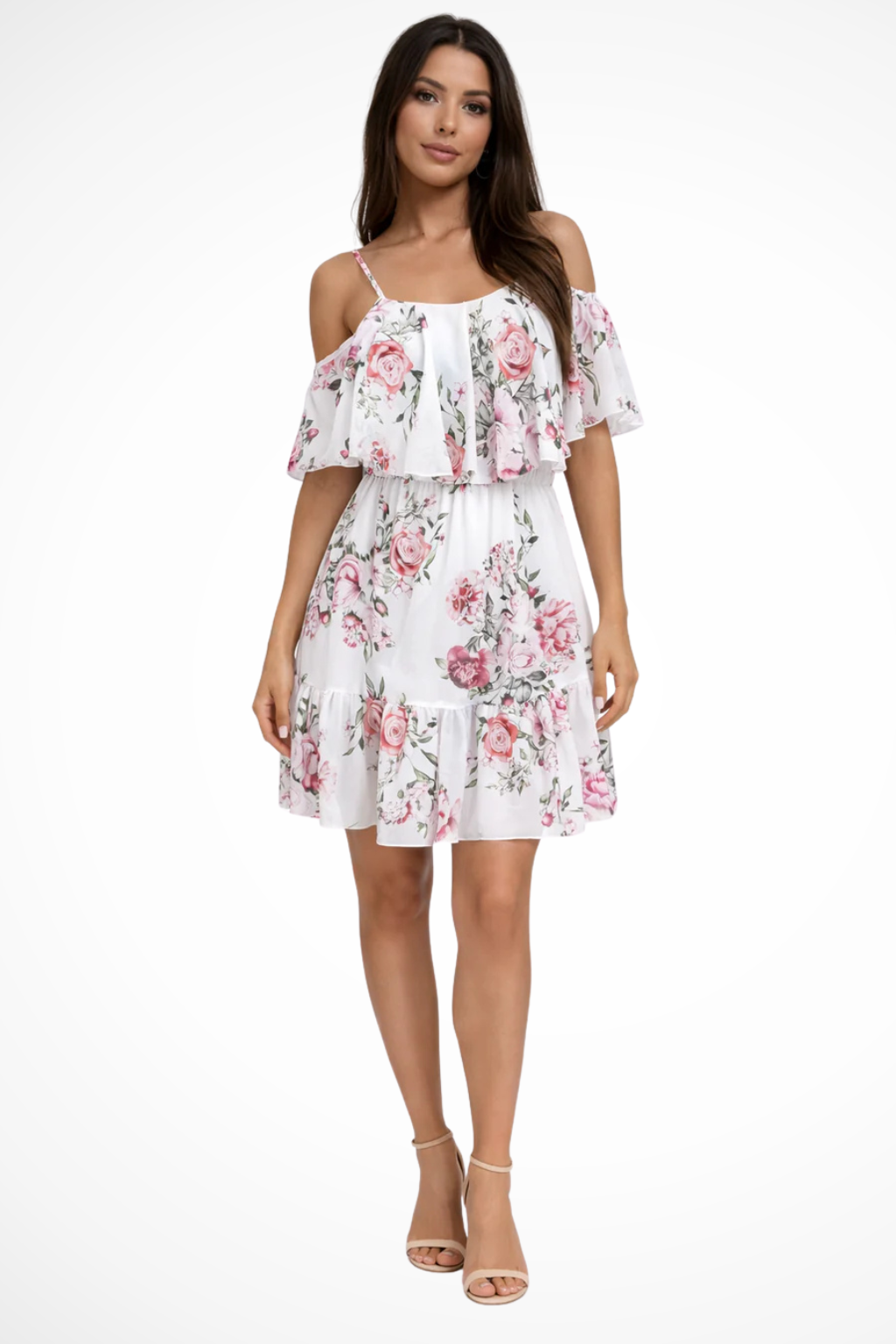 Liora | Women Summer Dress Off Shoulder Floral Ruffle Relaxed Mini Dress 4