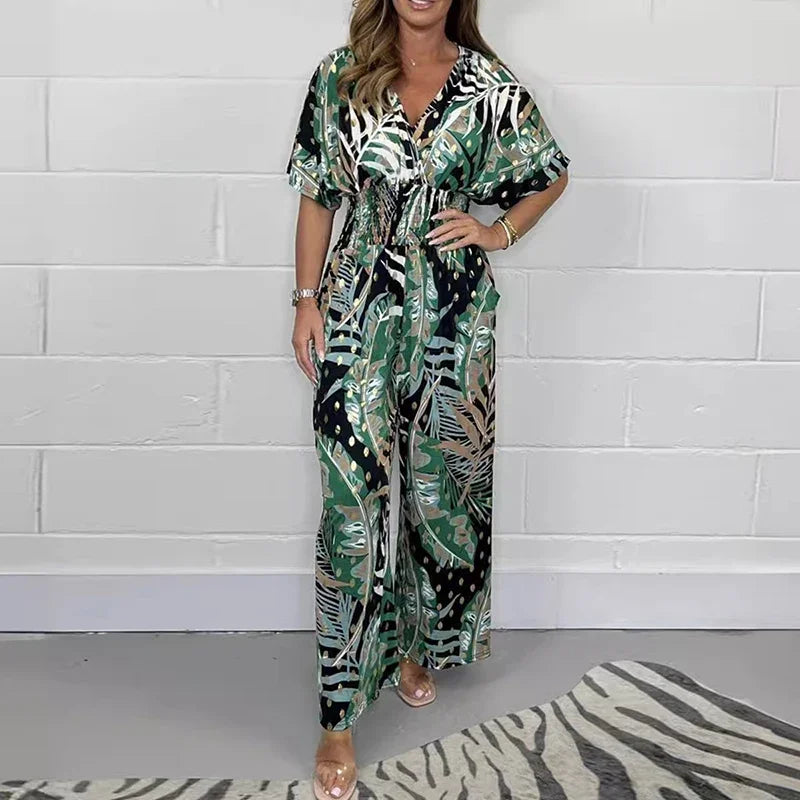 Livia | Women Elegant Wide Leg Jumpsuit Sleeveless V-Neck Evening 5