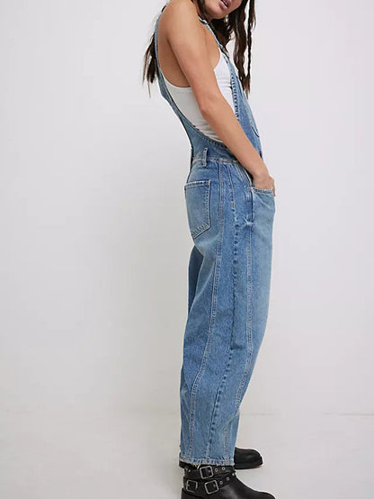 Livia | Women Loose Fit Denim Dungarees Adjustable Straps Casual Style 2