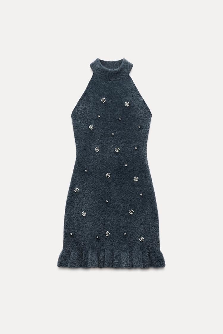 Lola | Womens Party High Collar Fitted Ruffle Edge Mini Dress 2