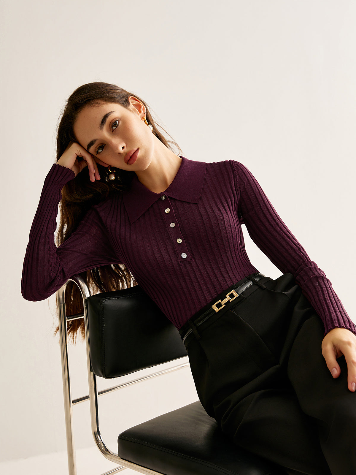 Luna | Women’s Fitted Long Sleeve Minimalist Top 1