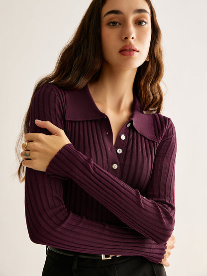 Luna | Women’s Fitted Long Sleeve Minimalist Top 6