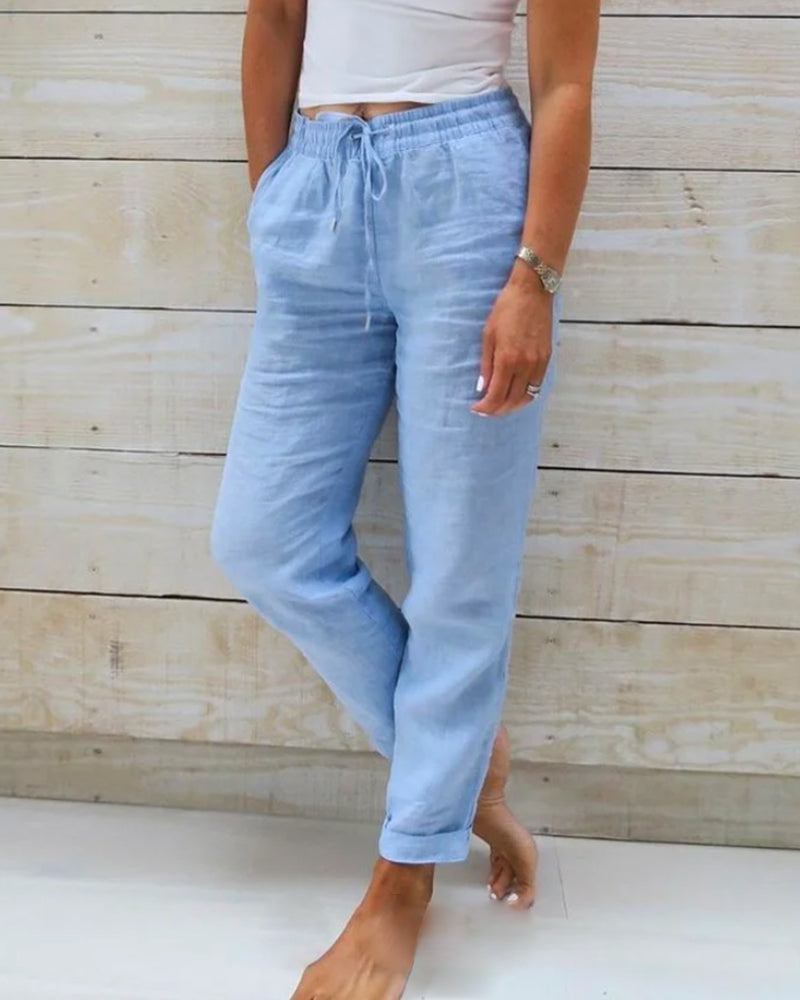 Elara | Women High Waist Straight Leg Loose Fit Casual Trousers 1