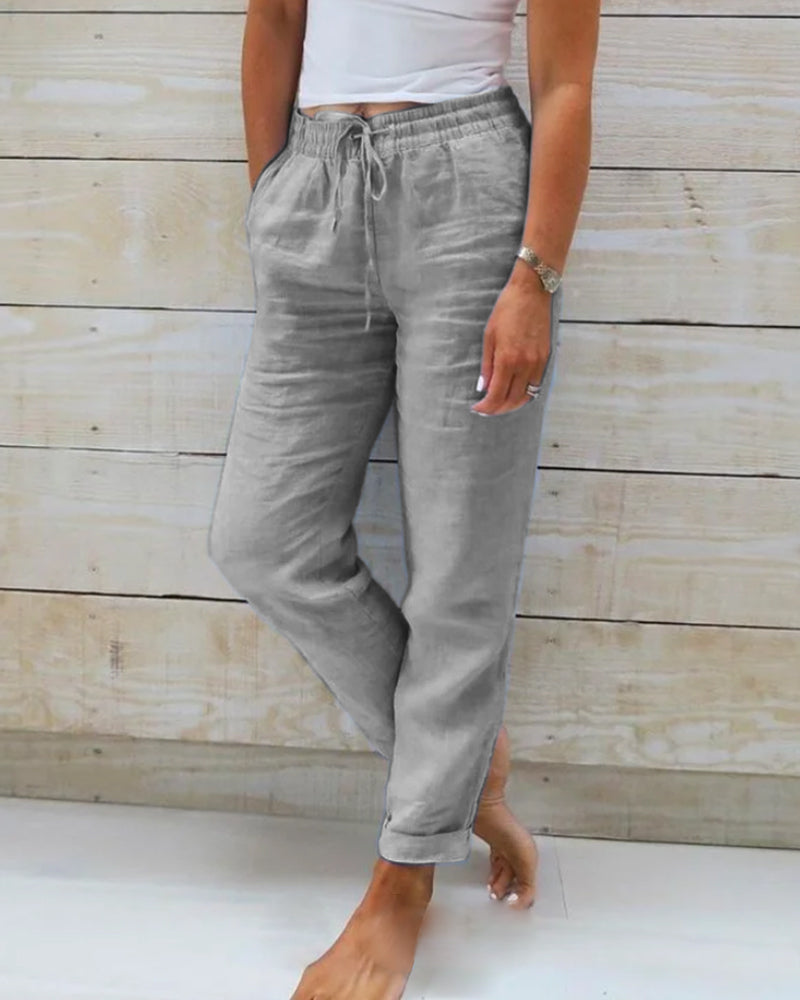 Elara | Women High Waist Straight Leg Loose Fit Casual Trousers 2
