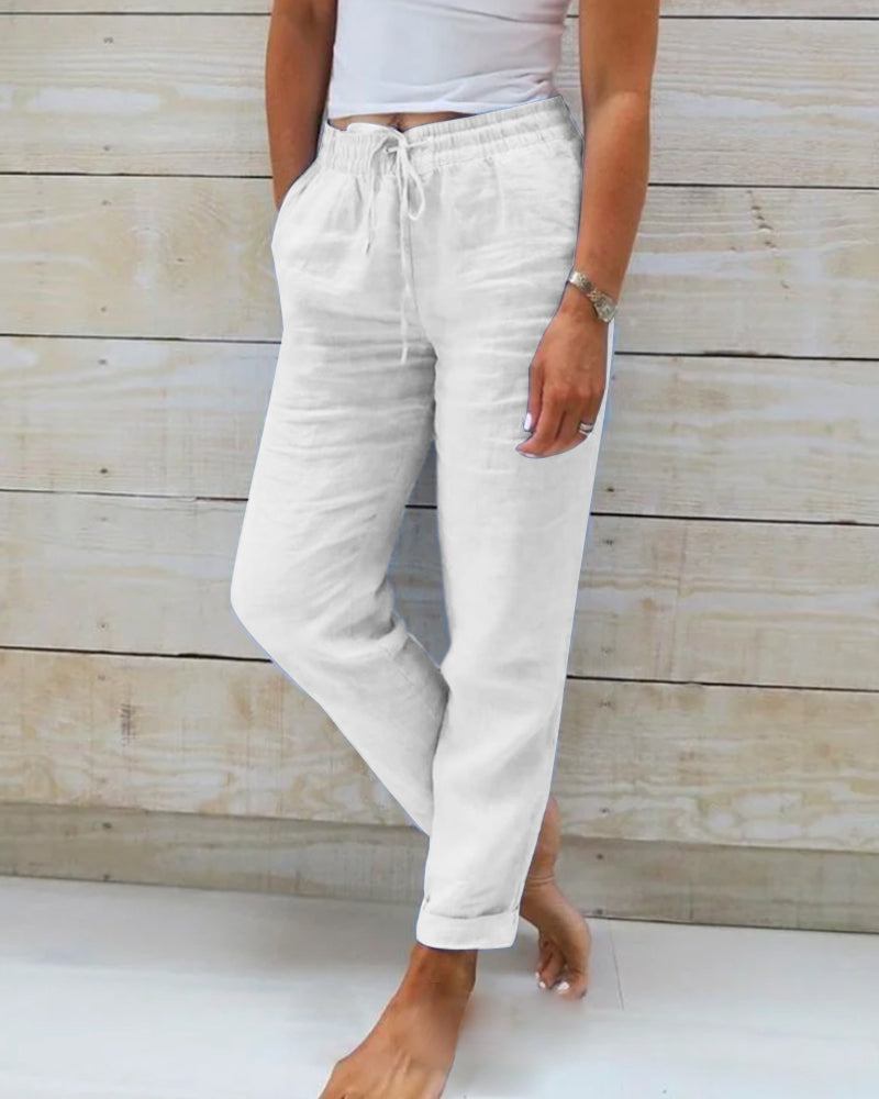 Elara | Women High Waist Straight Leg Loose Fit Casual Trousers 3