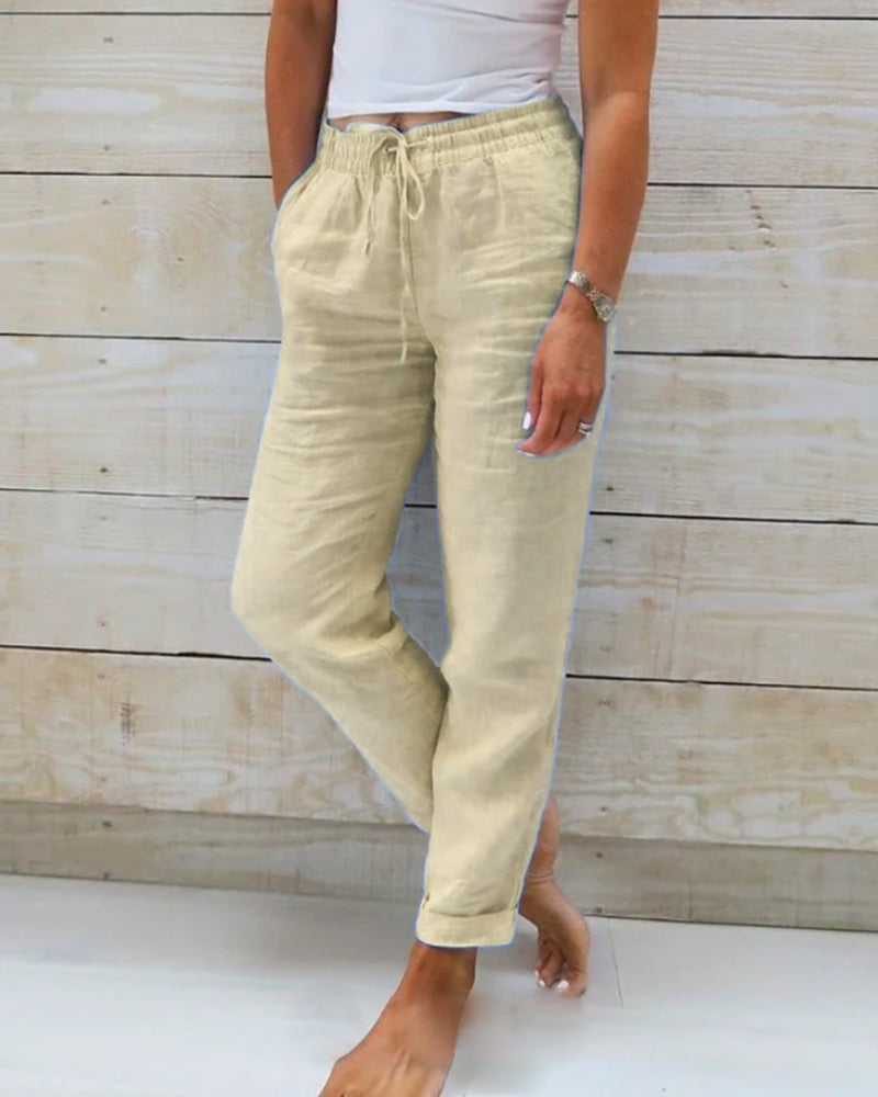 Elara | Women High Waist Straight Leg Loose Fit Casual Trousers 6