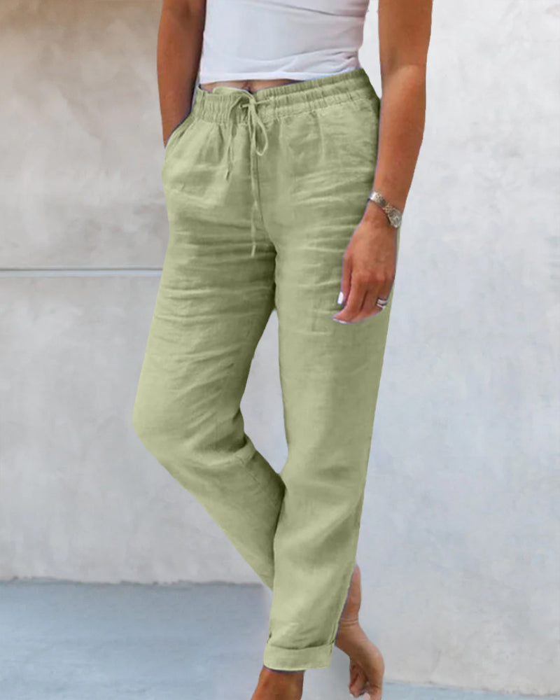 Elara | Women High Waist Straight Leg Loose Fit Casual Trousers 7