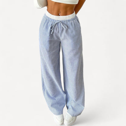 Elara | Women High Waist Straight Leg Relaxed Fit Lightweight Casual Pants 1