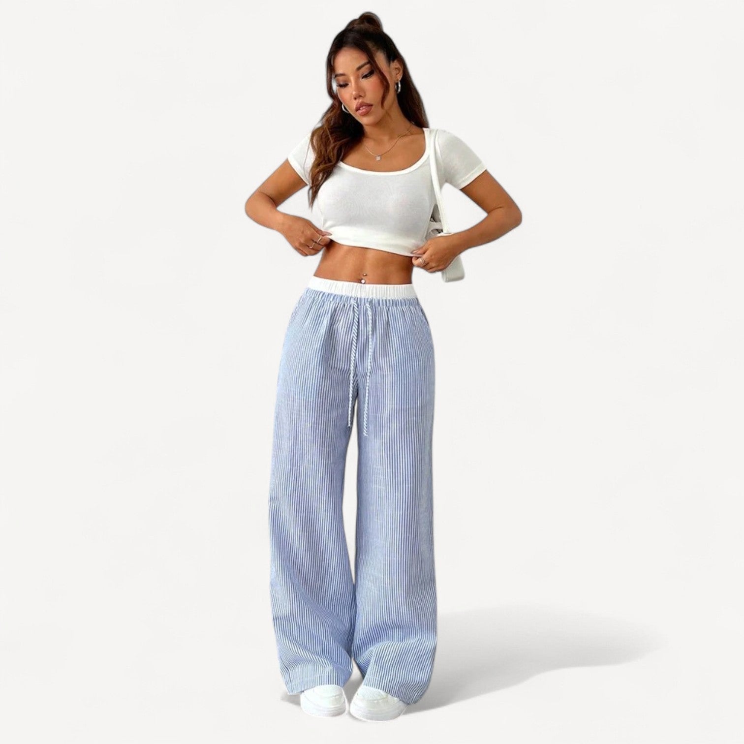 Elara | Women High Waist Straight Leg Relaxed Fit Lightweight Casual Pants 2