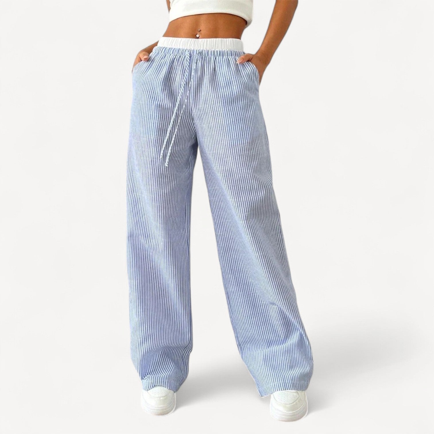 Elara | Women High Waist Straight Leg Relaxed Fit Lightweight Casual Pants 3