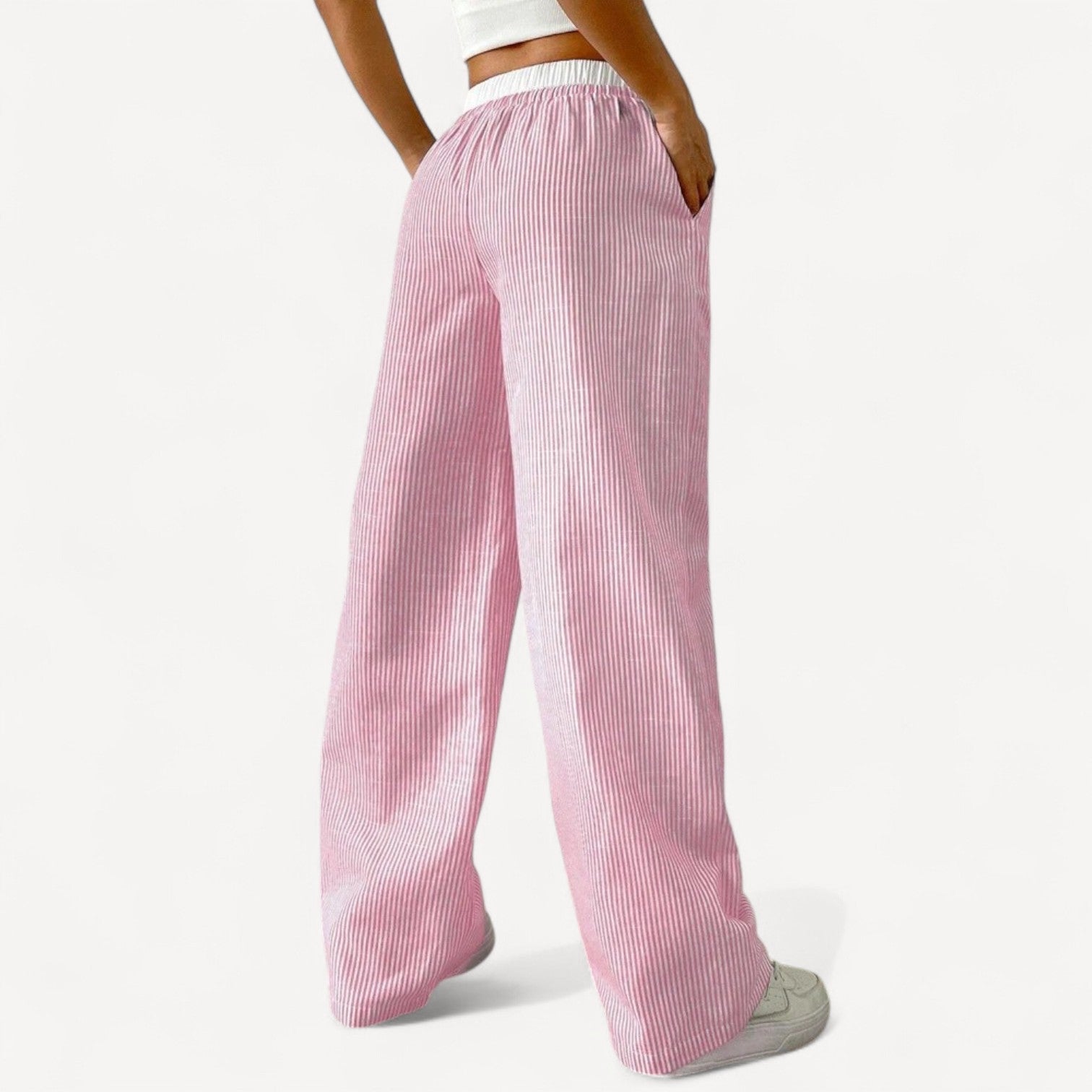 Elara | Women High Waist Straight Leg Relaxed Fit Lightweight Casual Pants 6