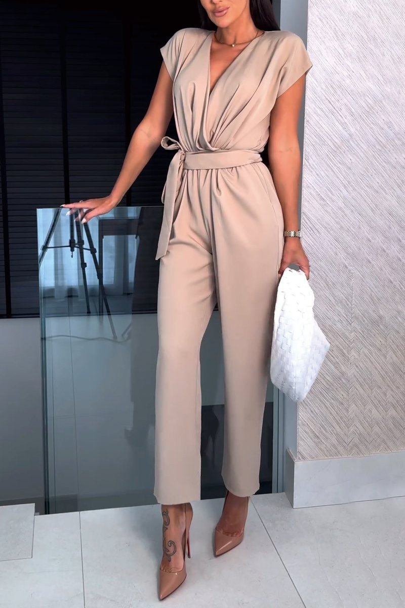 Luna | Women Relaxed Fit Wide Leg Jumpsuit Sleeveless V-Neck Casual 2