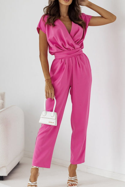 Luna | Women Relaxed Fit Wide Leg Jumpsuit Sleeveless V-Neck Casual 4
