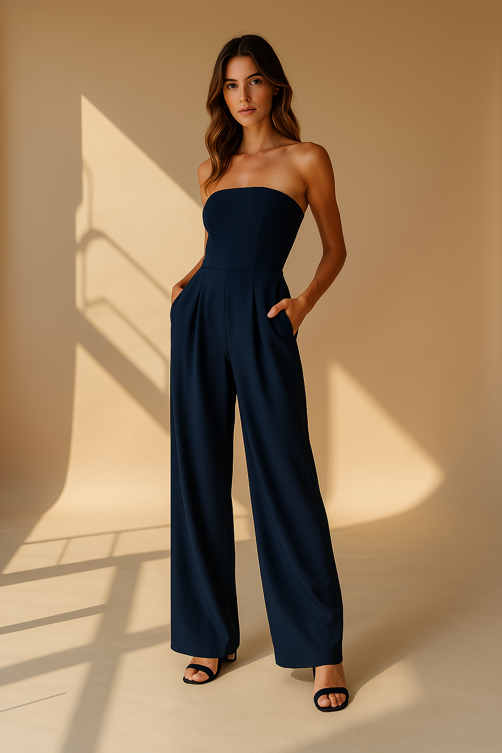 Maaike | Women Elegant Strapless Wide Leg Jumpsuit Casual Soft Fabric 2