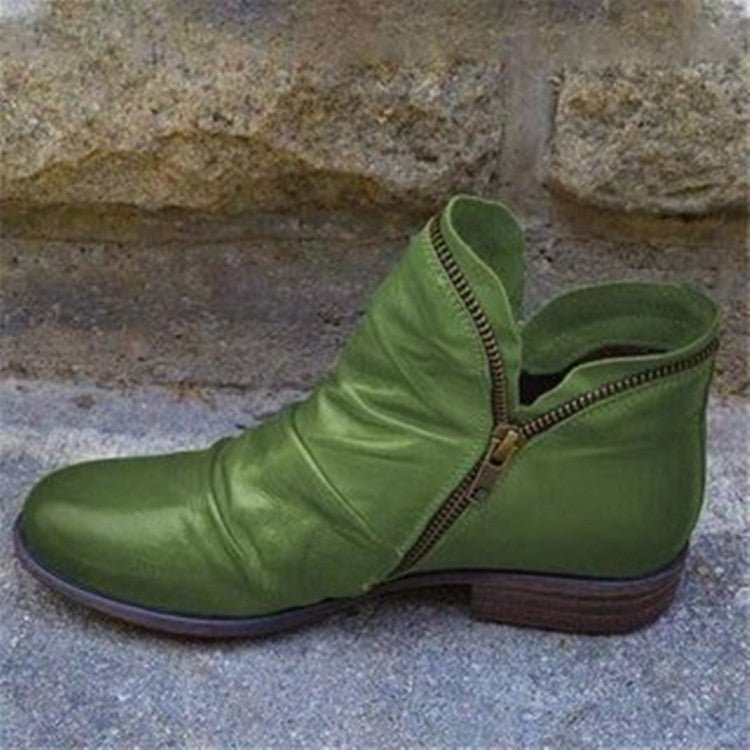 Makayla | Women Ankle Boots Slip On Flat Casual Faux Leather Footwear 6