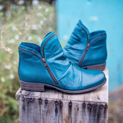 Makayla | Women Ankle Boots Slip On Flat Casual Faux Leather Footwear 7
