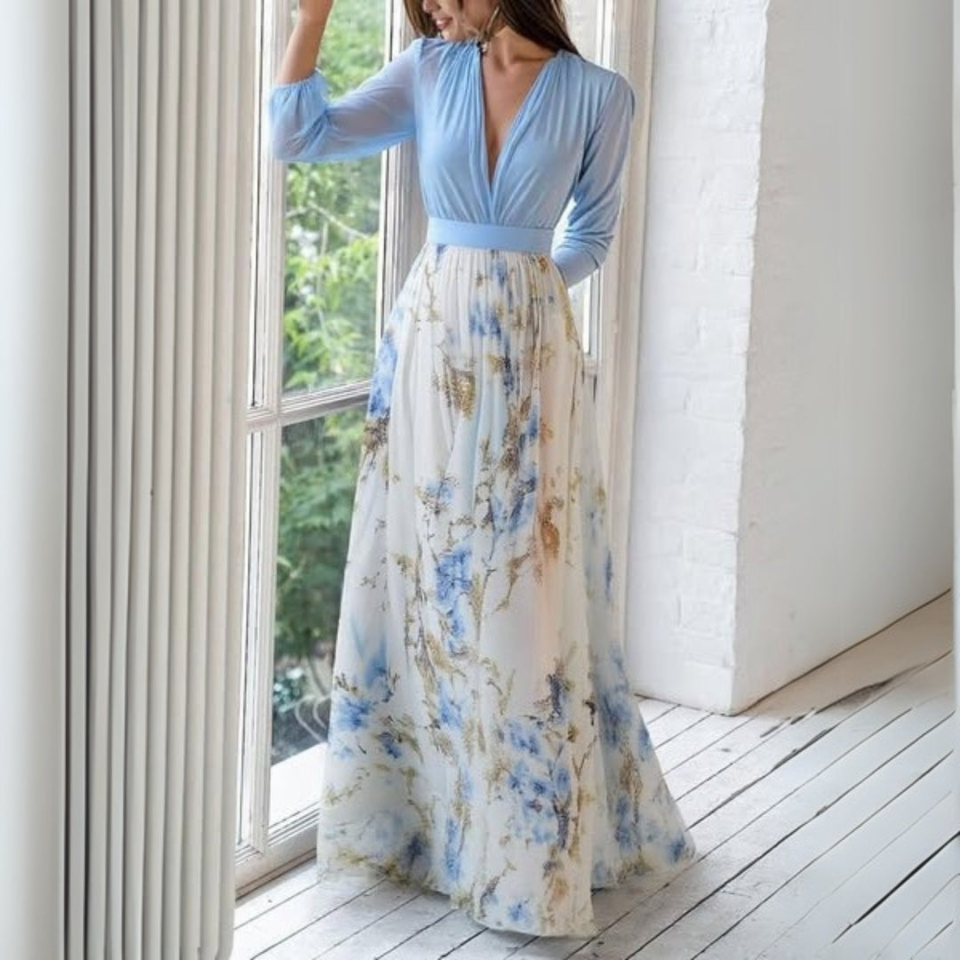Flora | Women Maxi Dress V Neck Sleeveless Floral Elegant 2