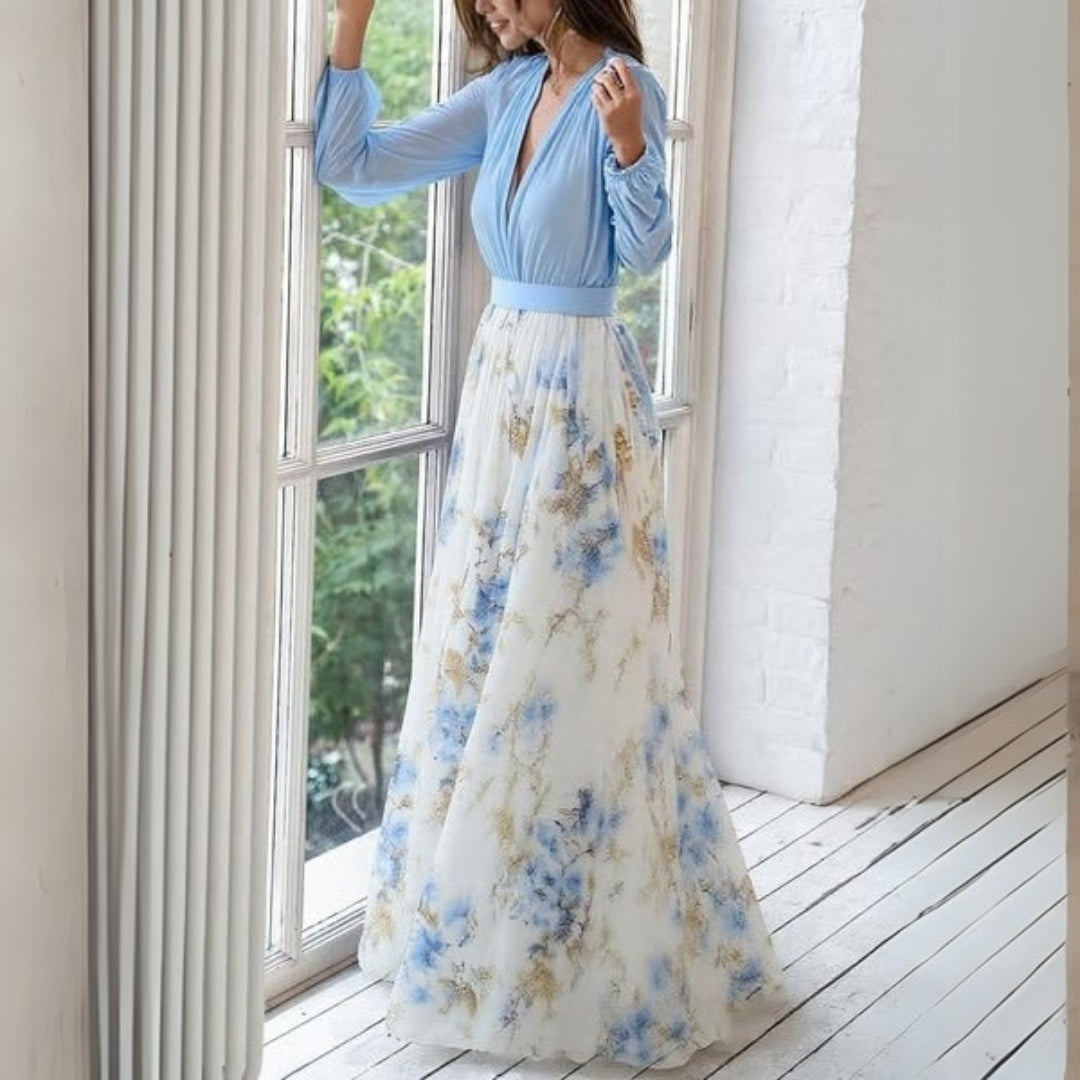 Flora | Women Maxi Dress V Neck Sleeveless Floral Elegant 3