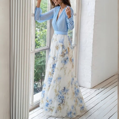 Flora | Women Maxi Dress V Neck Sleeveless Floral Elegant 3