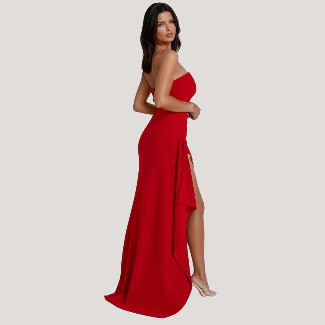 Liora | Women Maxi Dress Strapless Fitted Elegant Wedding Guest 9