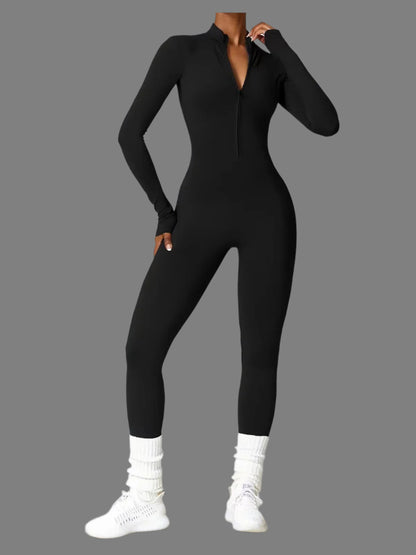 Mette | Women Seamless Slim Fit Jumpsuit Long Sleeve Deep V-Neck Casual 4