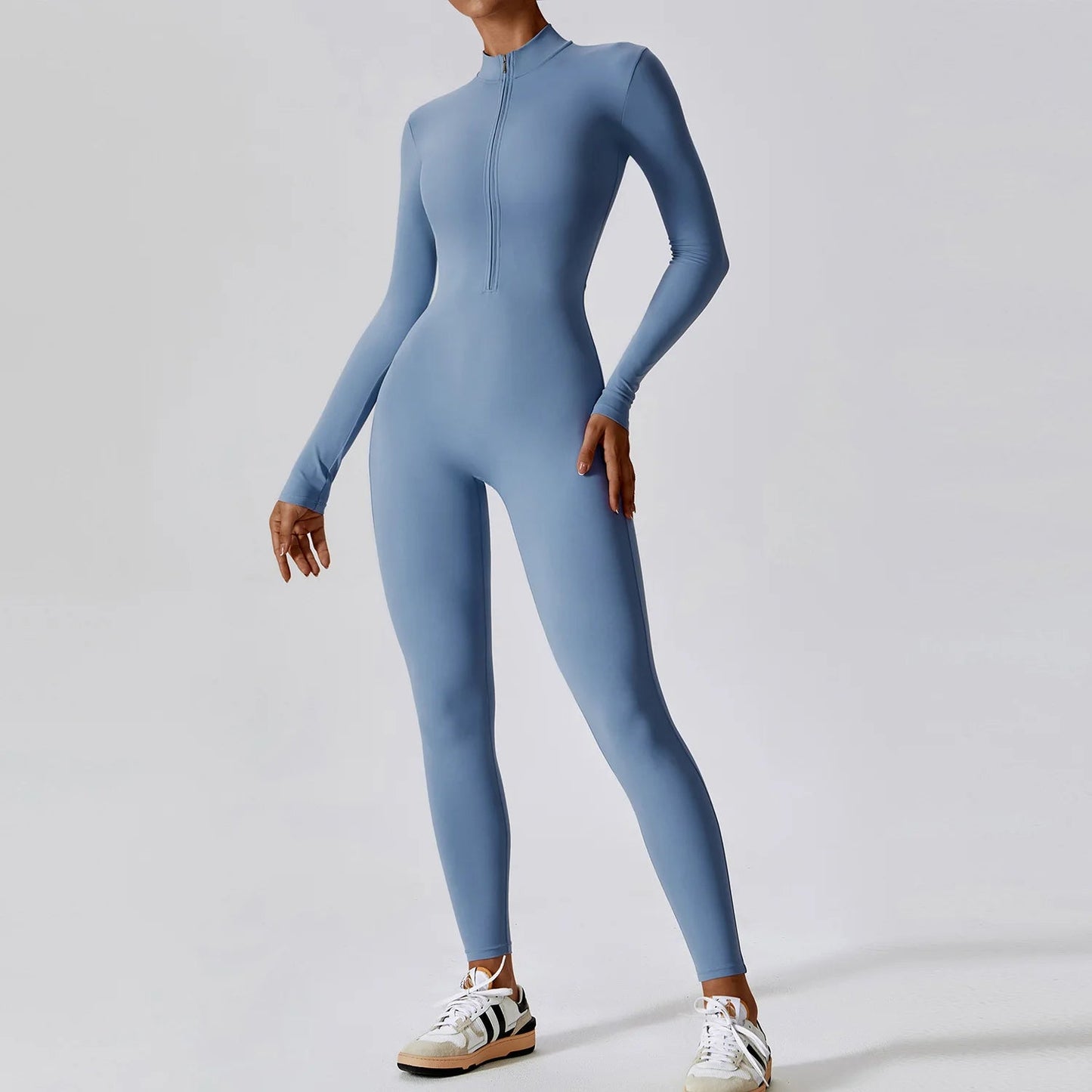 Mette | Women Seamless Slim Fit Jumpsuit Long Sleeve Deep V-Neck Casual 5