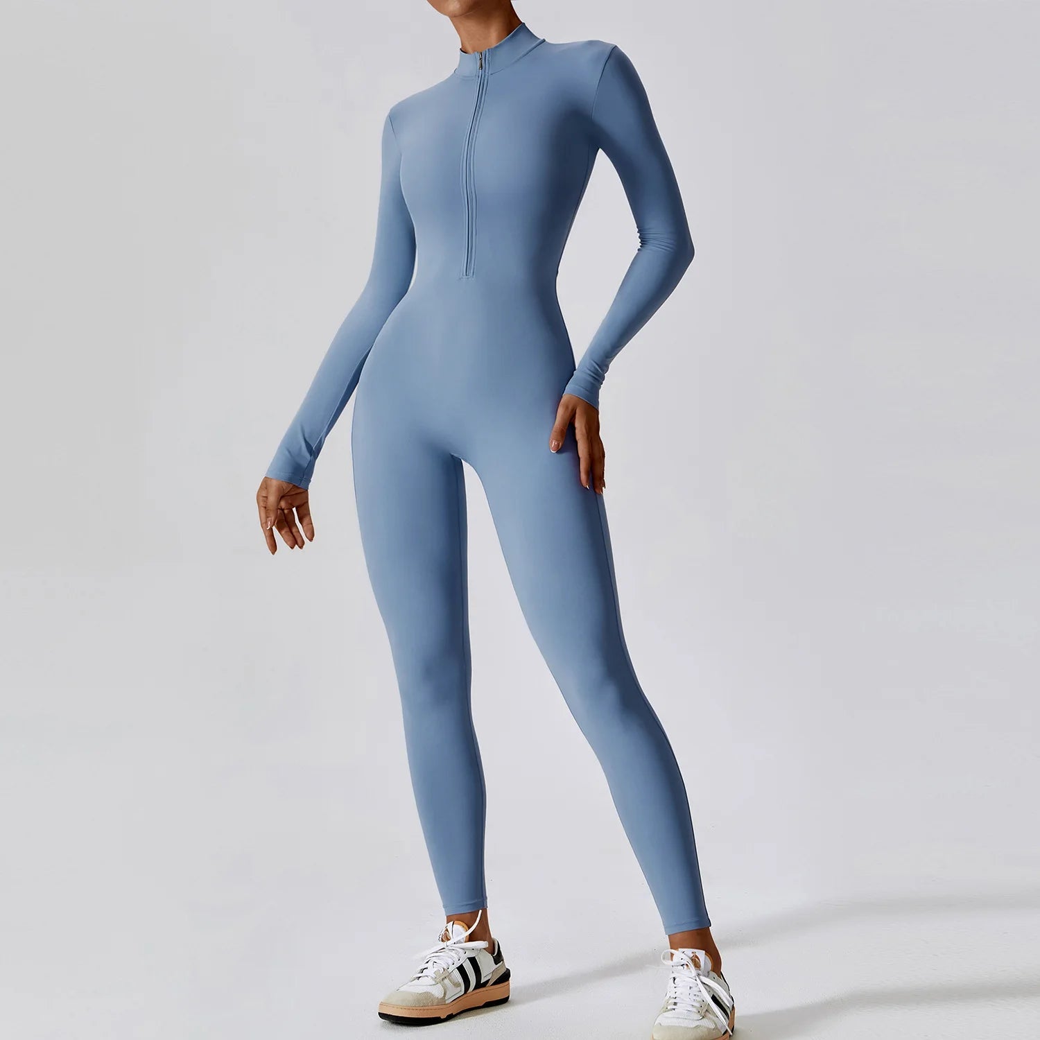 Mette | Women Seamless Slim Fit Jumpsuit Long Sleeve Deep V-Neck Casual 5
