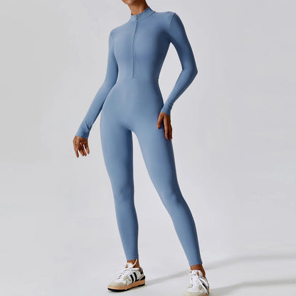 Mette | Women Seamless Slim Fit Jumpsuit Long Sleeve Deep V-Neck Casual 5