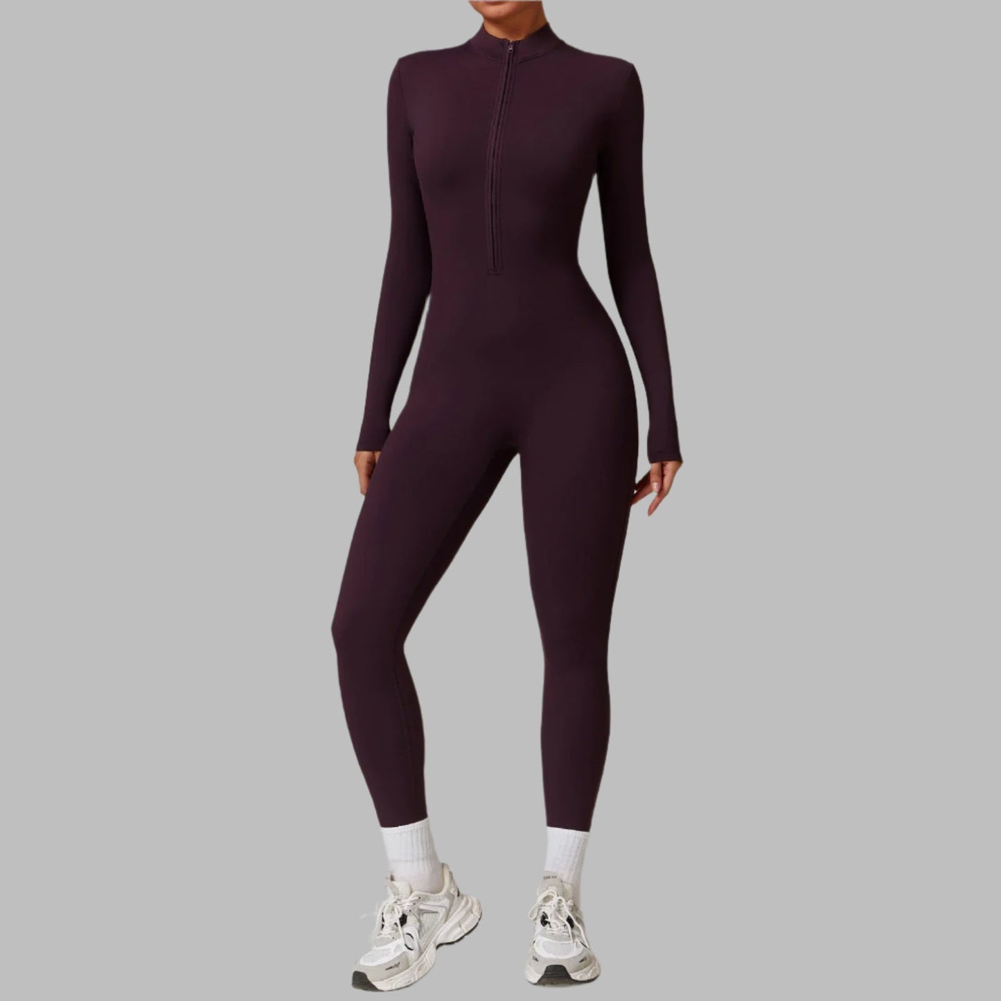 Mette | Women Seamless Slim Fit Jumpsuit Long Sleeve Deep V-Neck Casual 10