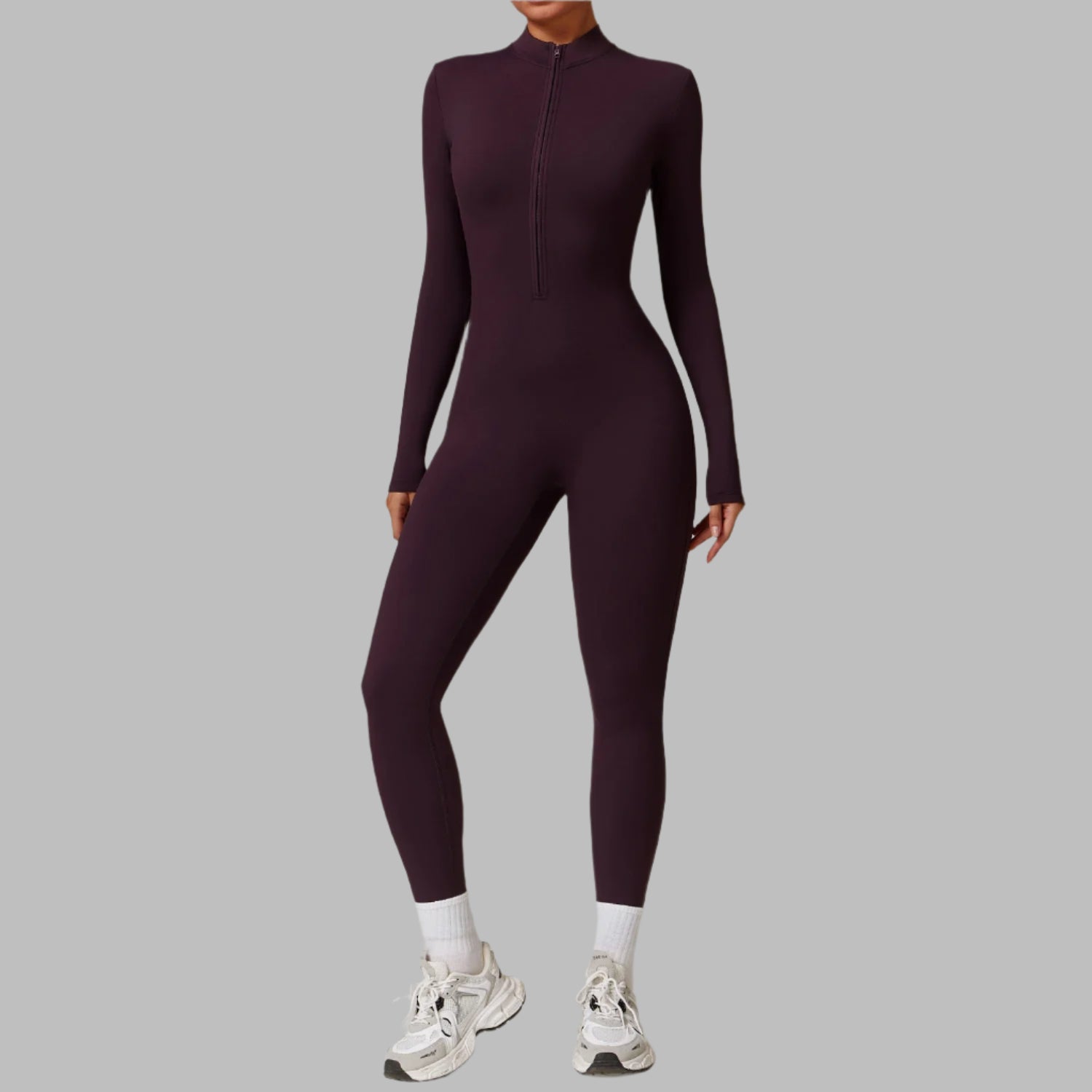 Mette | Women Seamless Slim Fit Jumpsuit Long Sleeve Deep V-Neck Casual 10