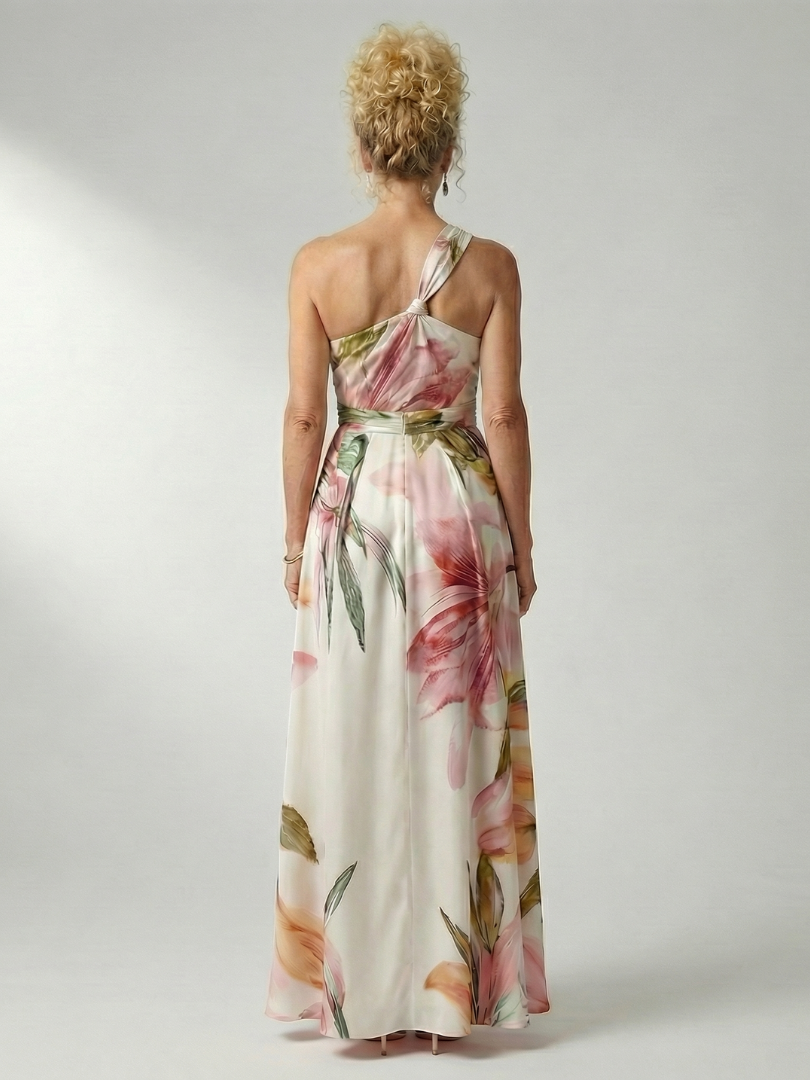 Mila | Summer Holiday Chiffon Halter Neck Relaxed Defined Waist Maxi Dress 4