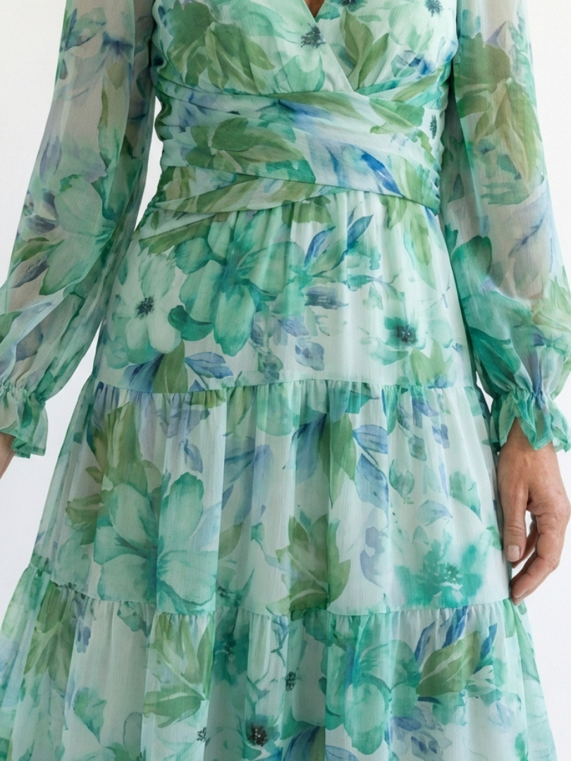 Mira | Womens Summer Casual Chiffon High Slit Maxi Dress 2