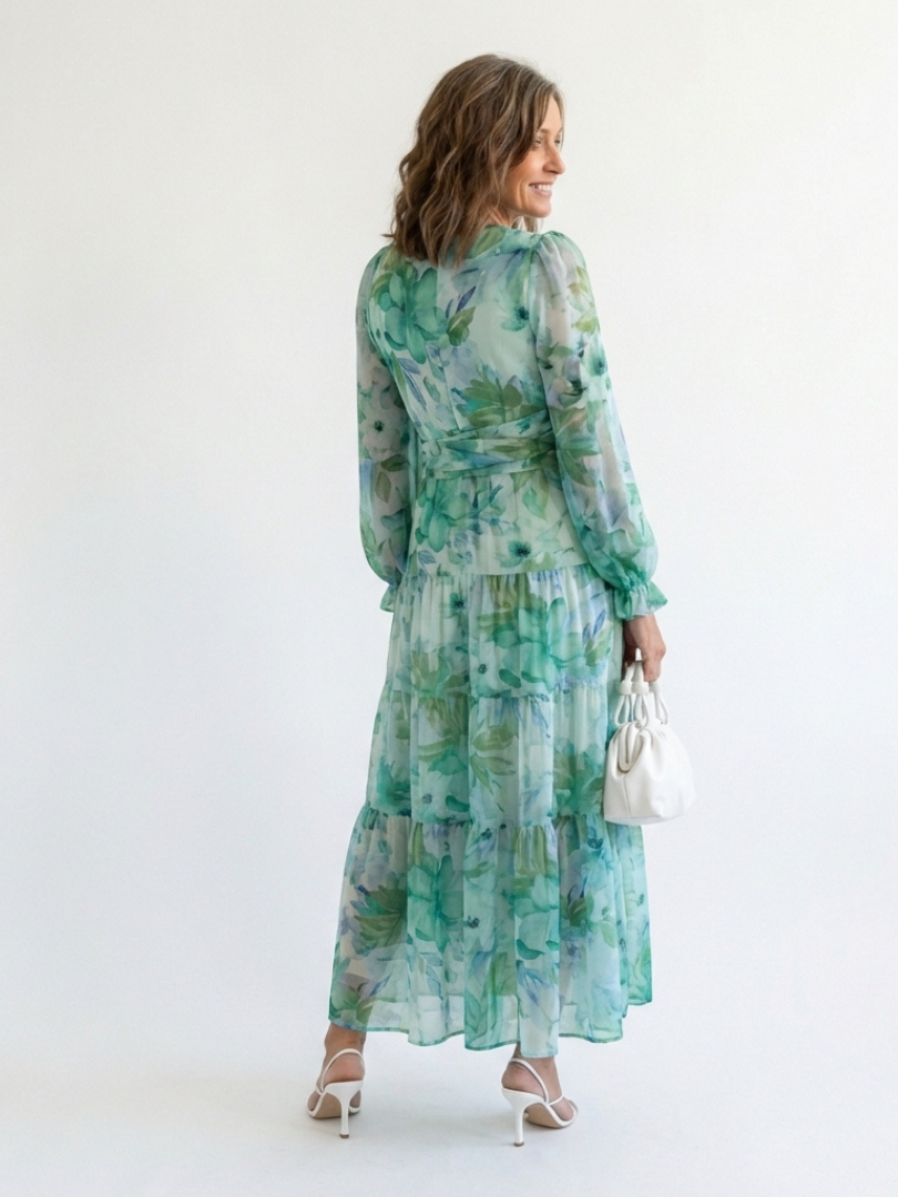 Mira | Womens Summer Casual Chiffon High Slit Maxi Dress 4