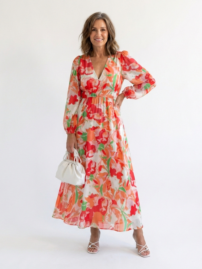 Mira | Womens Summer Casual Chiffon High Slit Maxi Dress 5