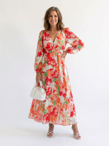 Mira | Womens Summer Casual Chiffon High Slit Maxi Dress 5