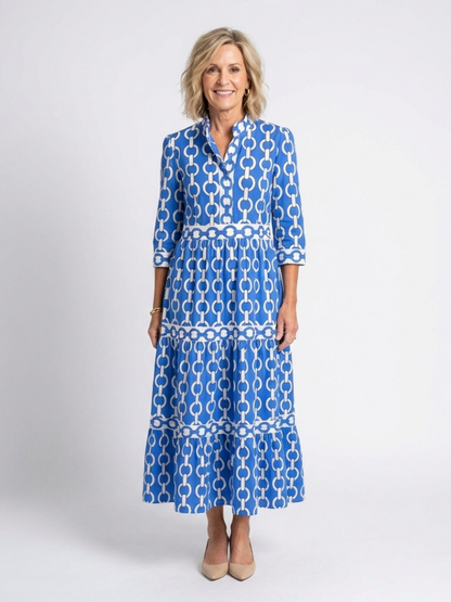 Mira | Womens Summer Holiday Chiffon Tiered Midi Dress 1